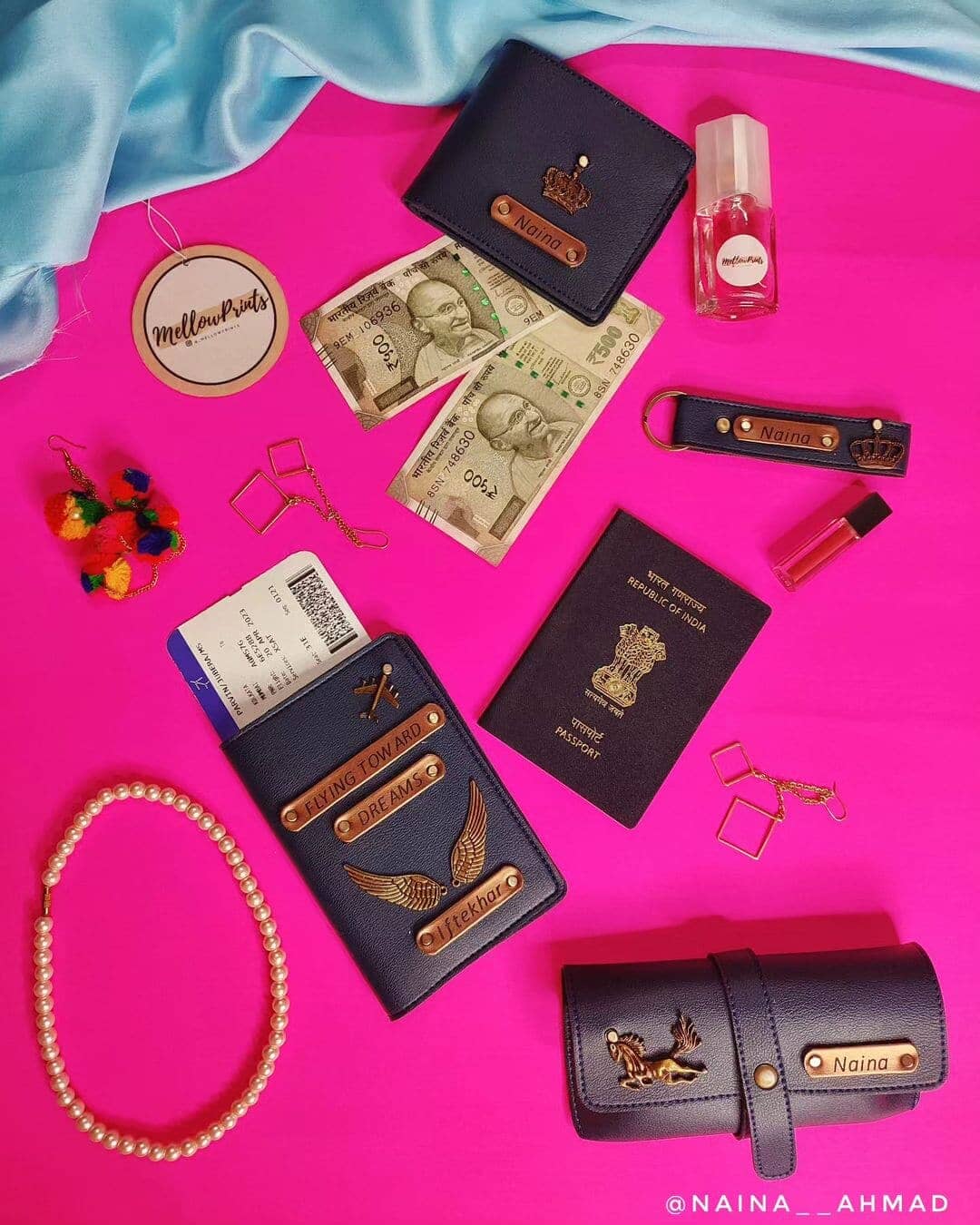 Passport Wallet Keychain Sunglass Combo mellowprints 