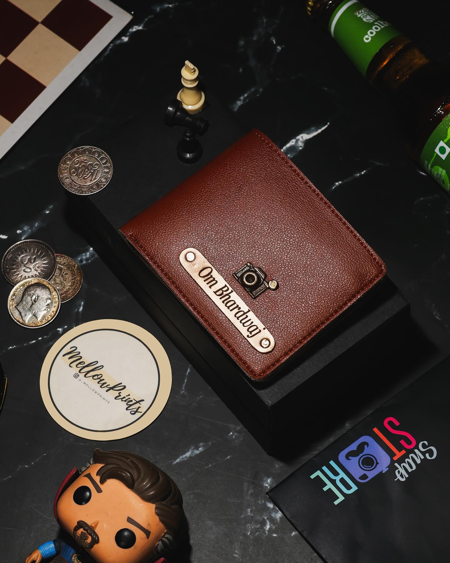 Name Men Leather Wallet